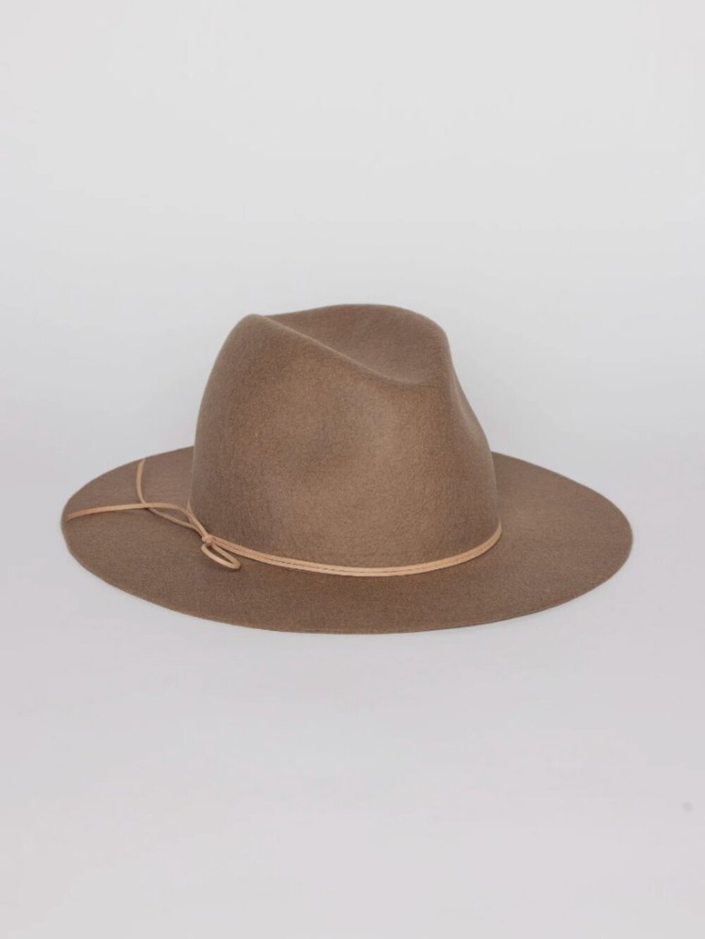 Hat Attack Amelia Wide Brim Felt Fedora in Taupe Brown